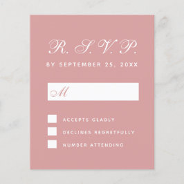 UAWG Budget Dusty Rose White Script Response Card