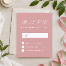 UAWG Budget Dusty Rose White Script Response Card