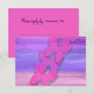 UAWG Butterfly Rosa Lila Farbe Einladung