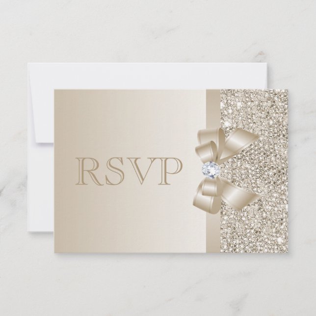 UAWG Champagnersequenzen, Bow & Diamond UAWG RSVP Karte (Vorderseite)