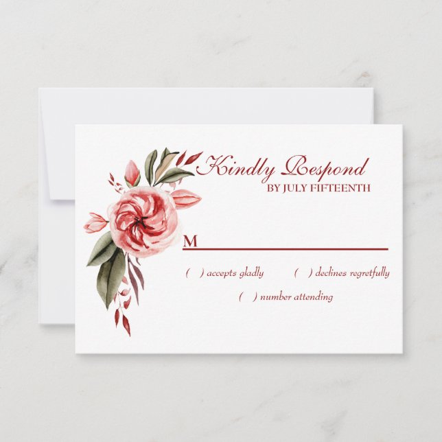 UAwg Coral & Blush RSVP Karte (Vorderseite)