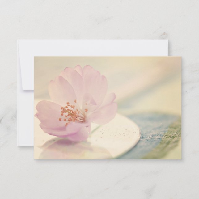 UAWG Delicate Soft Pink Cherry Blossom Blume RSVP Karte (Vorderseite)