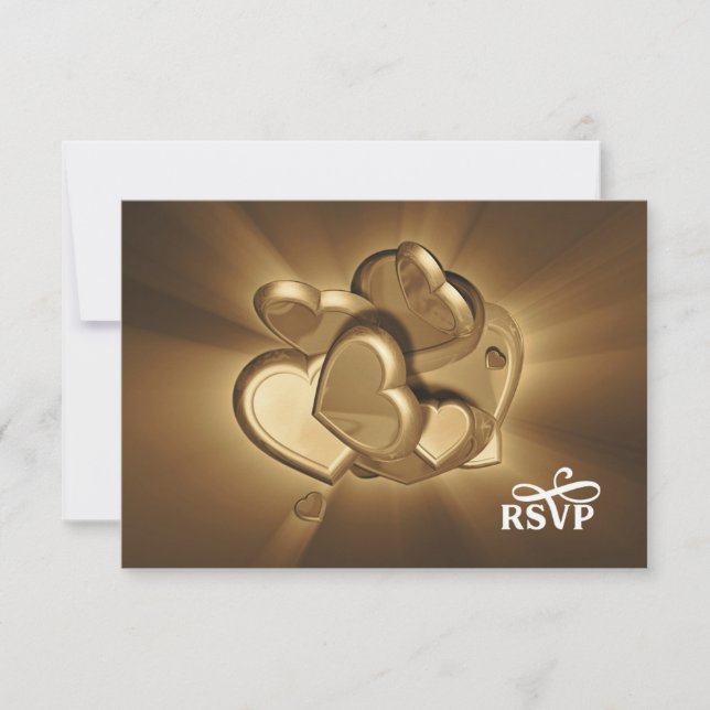UAwg der strahlenden Herzen (Version 3) RSVP Karte (Vorderseite)