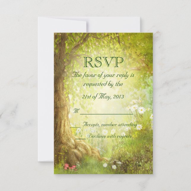 UAwg der verzauberten Waldlandschaft RSVP Karte (Vorderseite)