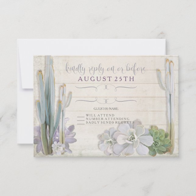 UAWG Desert Cactus succulent Modern Typografy RSVP Karte (Vorderseite)