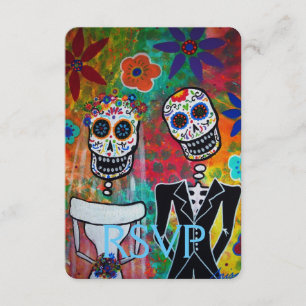 UAWG Dia de los Muertos Wedding Response Card RSVP Karte