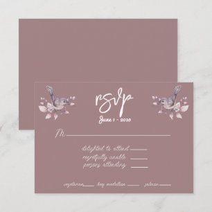 UAWG Dusty Burgundy Watercolor RSVP Karte