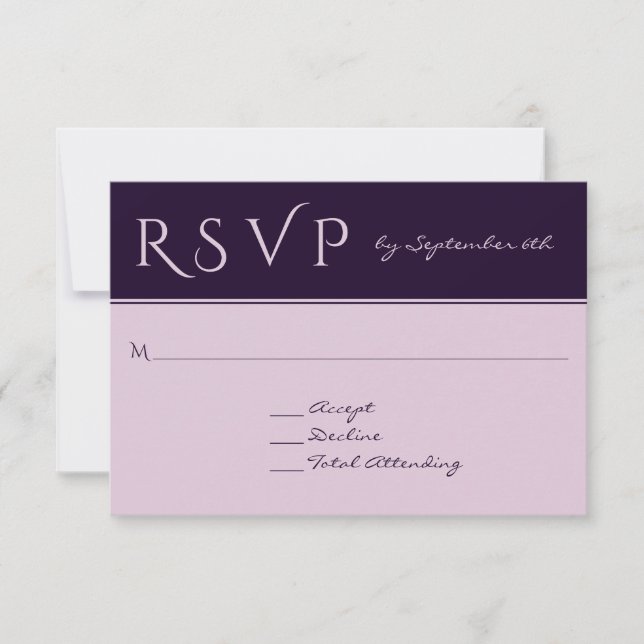 UAWG Elegant Dark Plum erschwingliche Hochzeitreak RSVP Karte (Vorderseite)