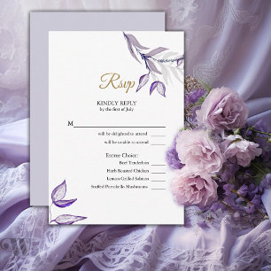 UAWG Elegant Lila Foliage RSVP Karte