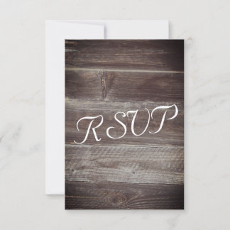 UAWG Elegant Rustikales Holz strukturiert RSVP Karte
