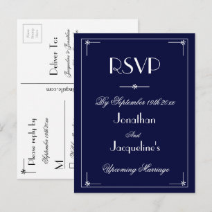 UAWG Elegant Simple Wedding RSVP Response Card Einladungspostkarte