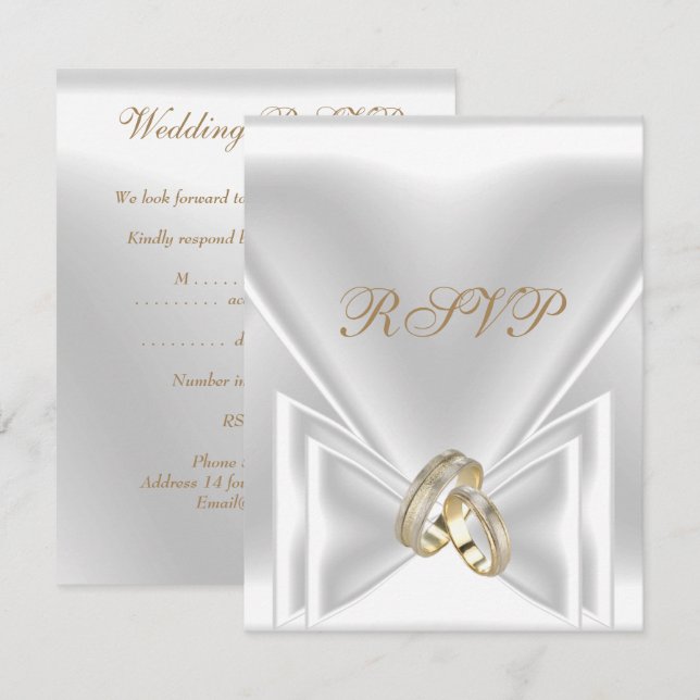 UAWG Elegante Event Gold Silver White Einladung (Vorne/Hinten)