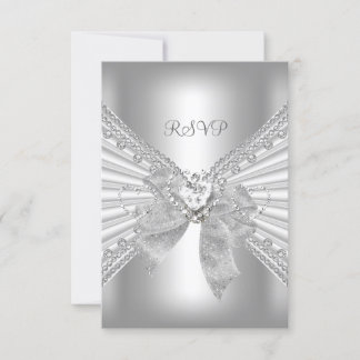 UAWG Elegante Event Gold Silver White RSVP Karte