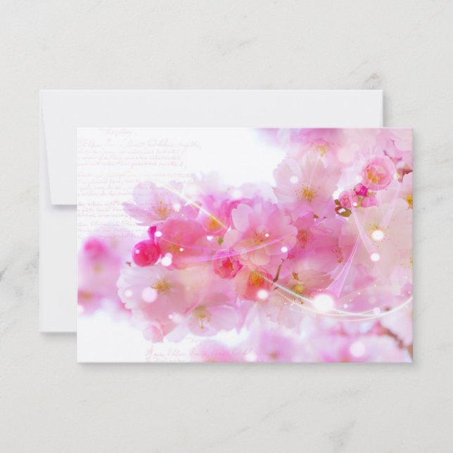 UAWG Elegante Pastel Rosa Kirschblüten RSVP Karte (Vorderseite)