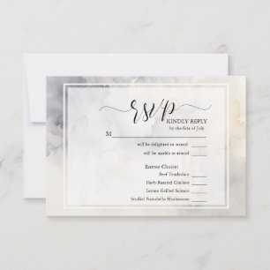 UAWG Elegante Wolken aus Grau und Blassgolden RSVP Karte