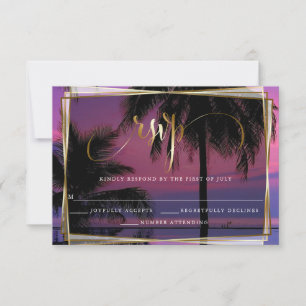 UAWG Exotic Tropical Night Wedding Barefoot™ RSVP Karte