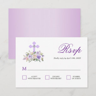 UAWG Floral Lavender Erste Heilige Kommune RSVP Karte