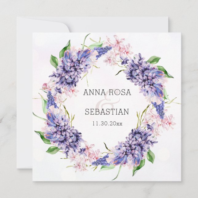 *~* UAWG Floral Wreath Boho QR AR12 Wedding Einladung (Vorderseite)