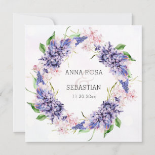 *~* UAWG Floral Wreath Boho QR AR12 Wedding Einladung
