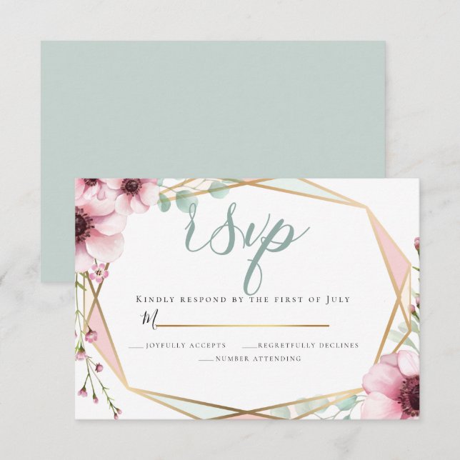 UAWG | Frühlingsblumen und Blattwerk Einladung (Vorne/Hinten)