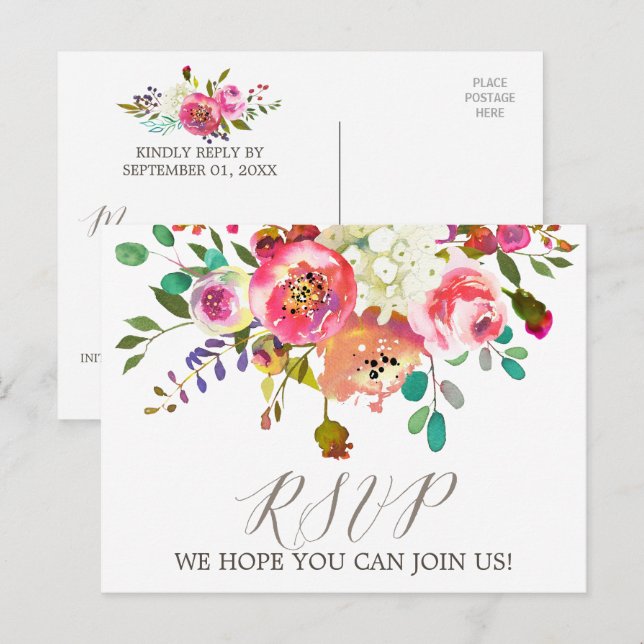 UAwg für einfache Blumenküche Einladungspostkarte (Vorne/Hinten)