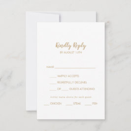 UAwg für einfache Kalligraphie|Gold Back Menu RSVP Karte