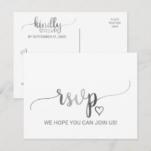 UAwg für einfache Silver Foil Calligrafy Einladungspostkarte