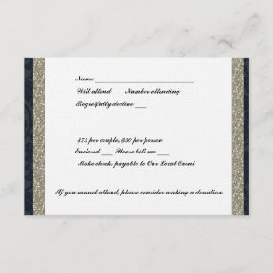 UAWG für extravagante Navy und Silver Event RSVP Karte