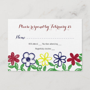 UAwg für helle primäre Blume RSVP Karte