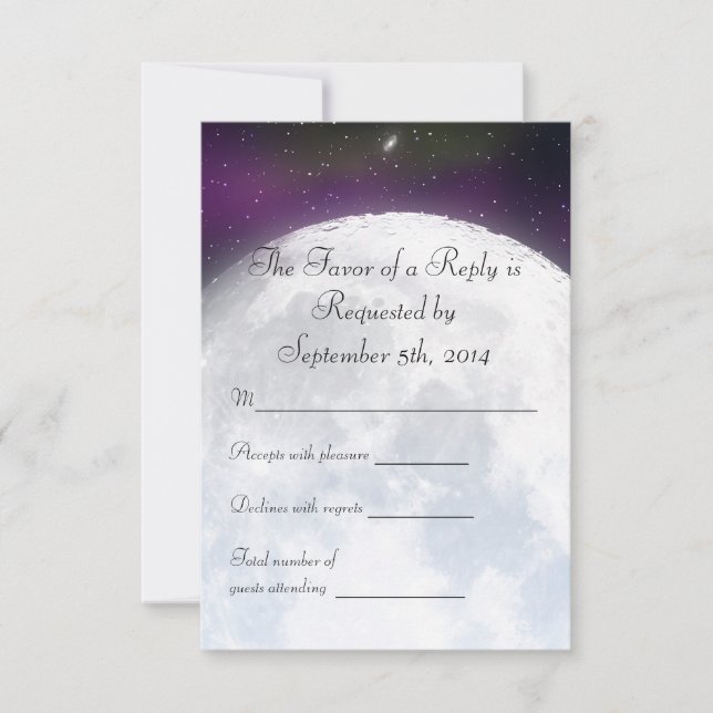UAWG für Hochzeit im Weltraum RSVP Karte (Vorderseite)