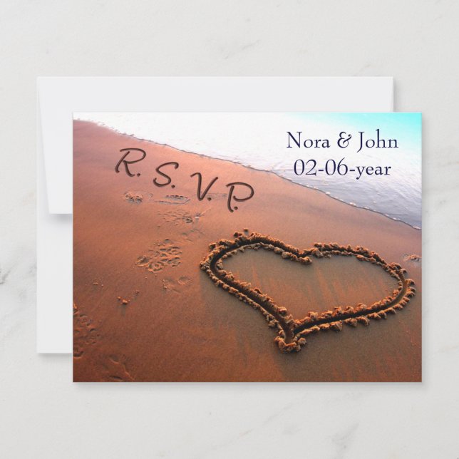 uAwg für Hochzeiten am Strand RSVP Karte (Vorderseite)