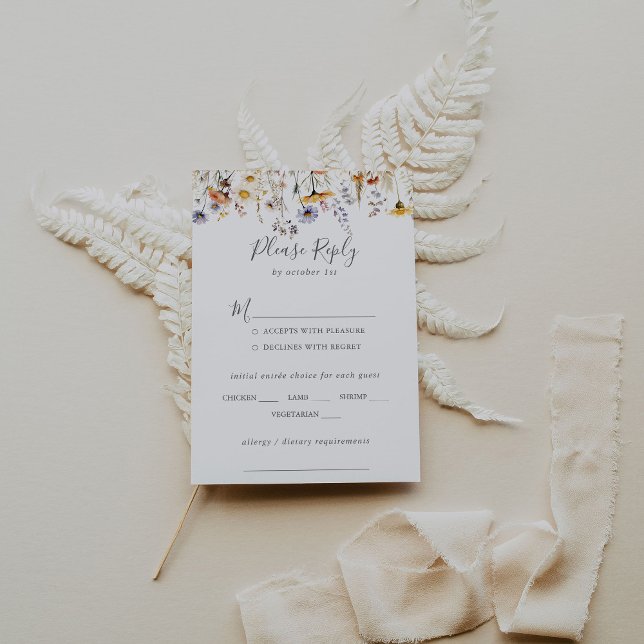 UAwg für Hochzeitsmenüs in der HerbstWildblume RSVP Karte (Von Creator hochgeladen)