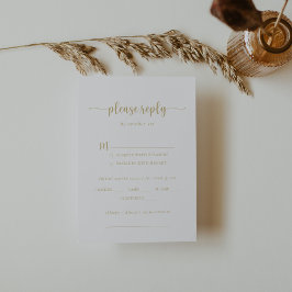 UAwg für Hochzeitsmenüs in Gold Calligraphy RSVP Karte