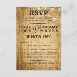 UAWG für Hochzeitsnahrung, Ich tue's und Bad Dance RSVP Karte