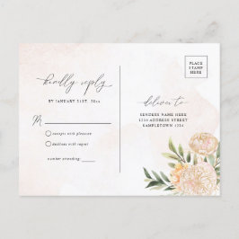 UAwg für Peony and Gold Foil Blume Postkarte