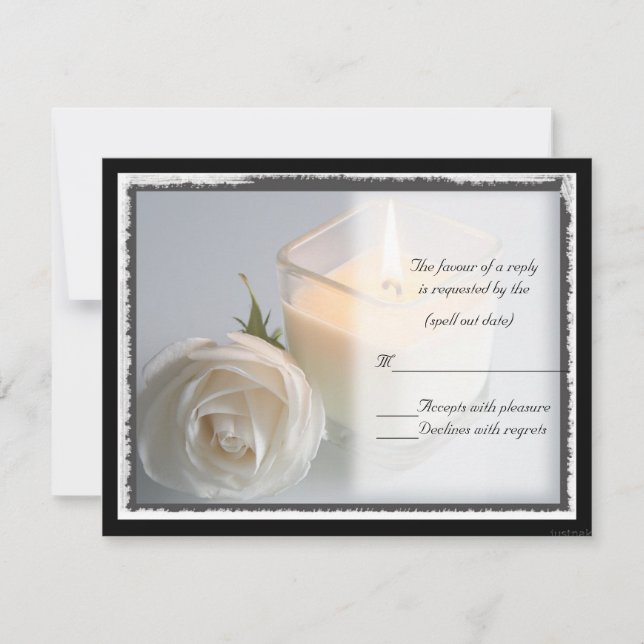 uAwg für Rose und Kerzen RSVP Karte (Vorderseite)