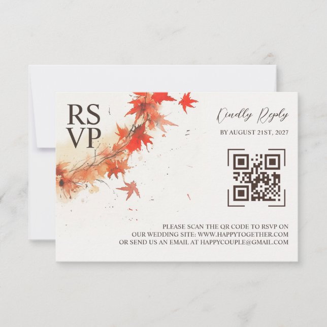 UAwg für Wasserfarbenfall RSVP Karte (Vorderseite)