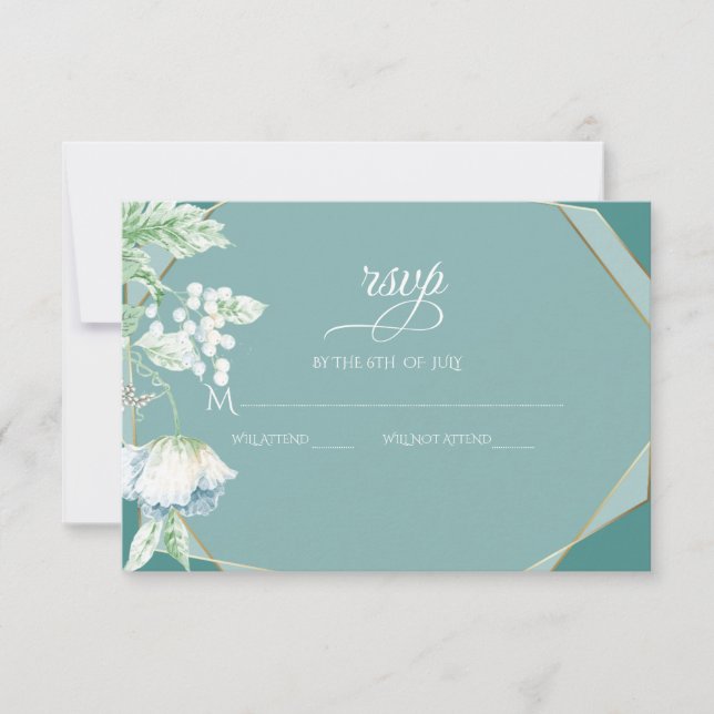UAWG | Geometrische Wildblumen und Beeren RSVP Karte (Vorderseite)