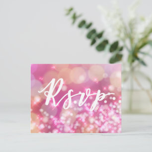 UAWG   Glamour Pink Glitzern Postcard Einladungspostkarte