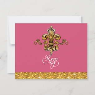 UAWG Glitzer Imitate Gold Schwarze Lilie RSVP Karte