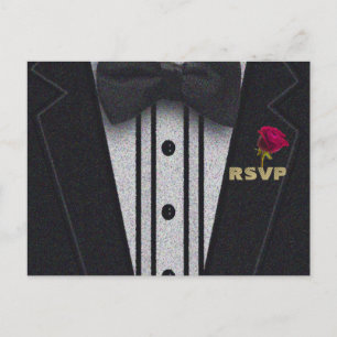 UAWG   Glitzer Tuxedo Einladungspostkarte