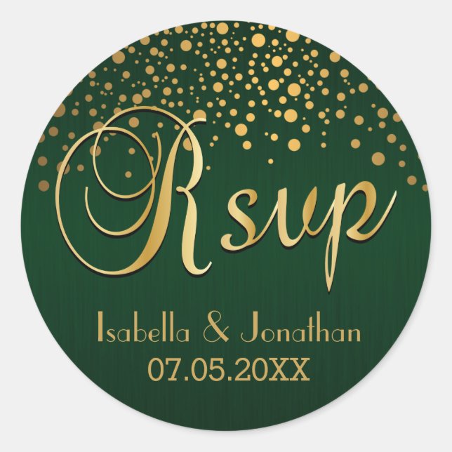 UAWG | Gold Dots and Green | Personalisieren Runder Aufkleber (Vorderseite)