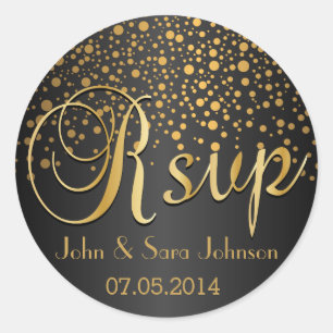 UAWG   Gold Dots und Black   Personalisieren Runder Aufkleber