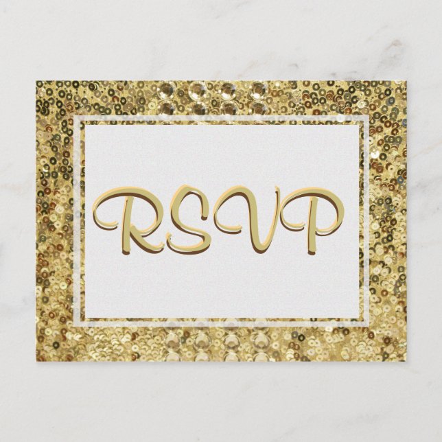 UAWG Gold Sequin Einladungspostkarte (Vorderseite)