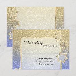 UAWG Gold Star Blue Gold Ombre Einladung