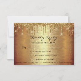 UAWG Gold Tropfen Spark Glitzer Wedding Bridal Sho RSVP Karte
