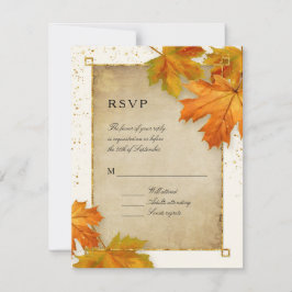 UAWG Herbst Fallende Blätter Elegante Hochzeit RSVP Karte