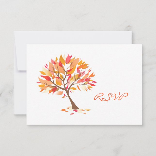 UAWG Herbstthema Hochzeitkarte RSVP Karte (Vorderseite)