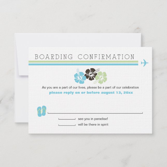 UAWG Hibiskus Boarding Pass RSVP Karte (Vorderseite)