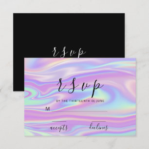 UAWG Holographic Blue Pink Mermaid RSVP Karte